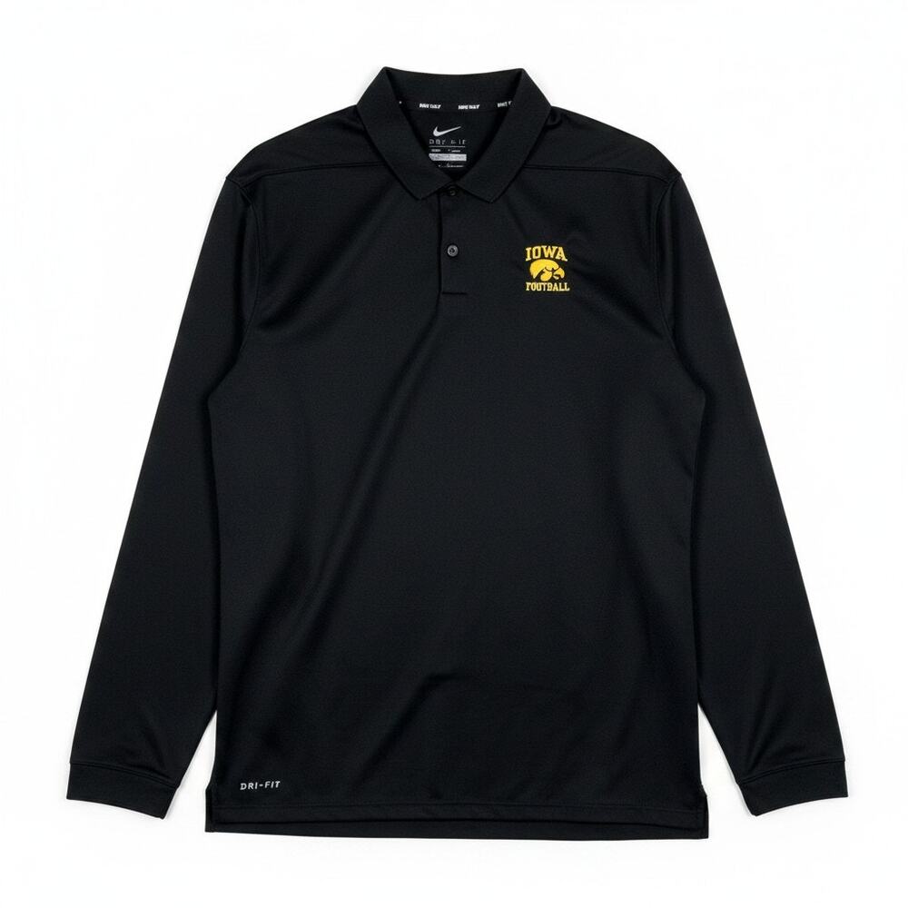 Iowa Hawkeyes Men's XL Nike Golf Dri-Fit Long Sleeve Polo Shirt Workout Casual